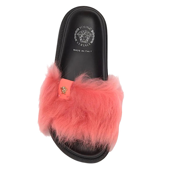 Versace Other - VERSACE Faux Fur Slide Sandal Young Versace Made in Italy - Size 31